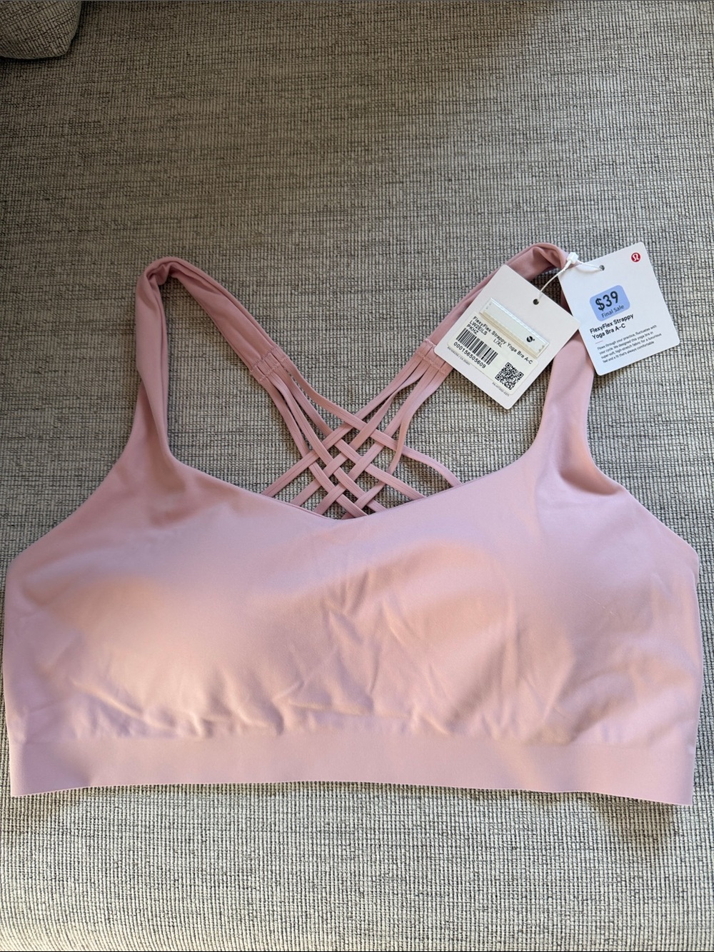Lululemon 🆕 NWT FLEXYFLEX Women’s Pink Strappy Back Bra A-C L/XL